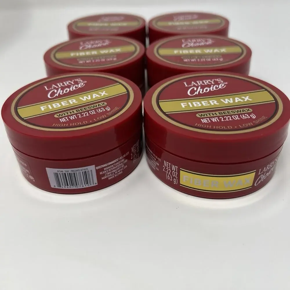 Lot Of 6 - Fiber Wax W/Beeswax High Hold Low Shine 2.22 0z NEW Larry’s Choice